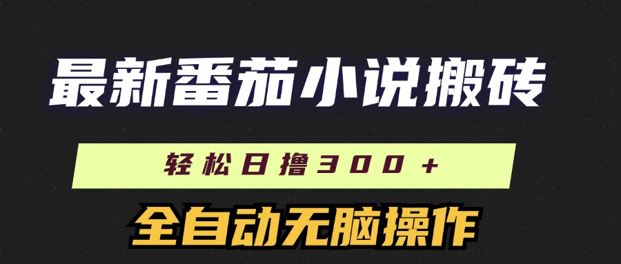 最新番茄小说搬砖，日撸300＋！全自动操作，可矩阵放大！-六道网创