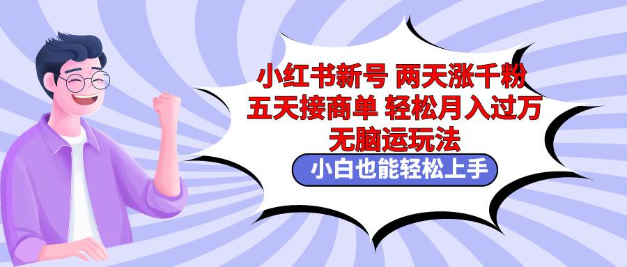 小红书新号两天涨千粉五天接商单轻松月入过万 无脑搬运玩法 小白也能轻…-六道网创