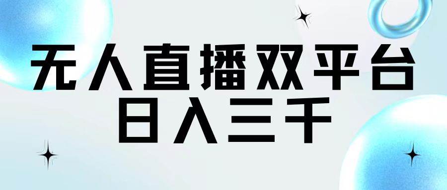 无人直播双平台，日入三千-六道网创