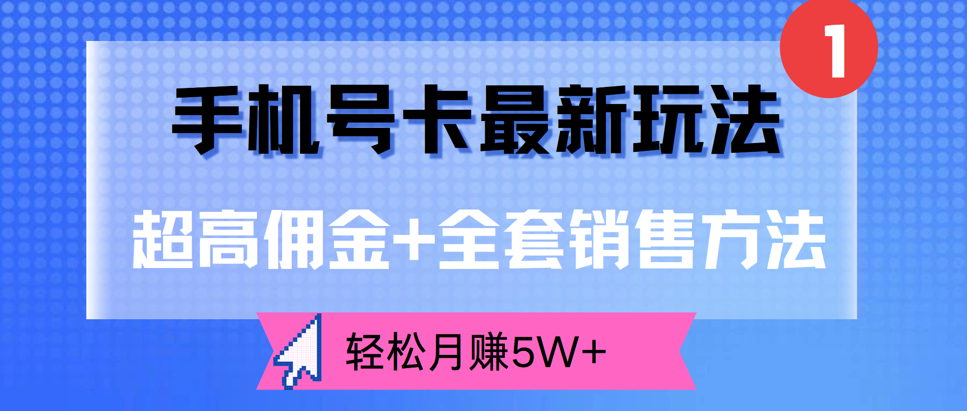 超高佣金+全套销售方法，手机号卡最新玩法，轻松月赚5W+-六道网创