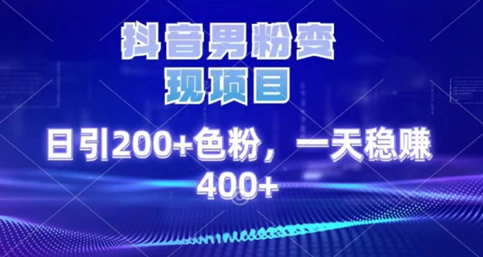 2025最新男粉项目 日引200 轻松月入2w+-六道网创