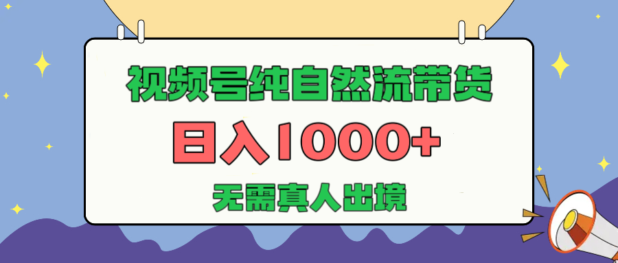 视频号纯自然流带货，日入1000+，无需真人出境，新手小白也可操作-六道网创