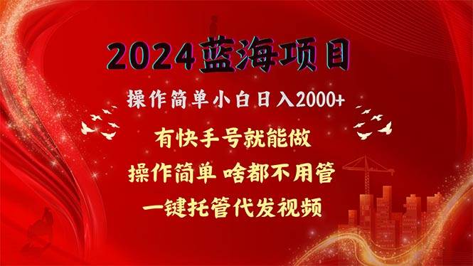 2024蓝海项目，网盘拉新，操作简单小白日入2000+，一键托管代发视频，…-六道网创