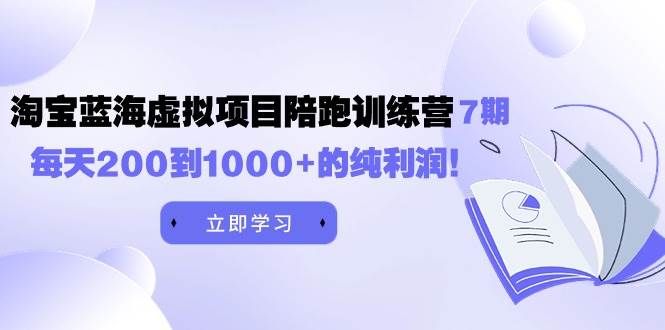 黄岛主《淘宝蓝海虚拟项目陪跑训练营7期》每天200到1000+的纯利润-六道网创