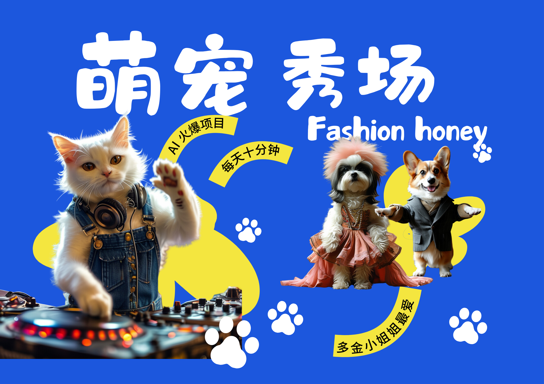 酷飒动物跳舞走秀  时尚喵FASHION汪 多金小姐姐最爱的 轻松月入破万-六道网创