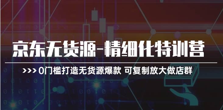 京东无货源-精细化特训营，0门槛打造无货源爆款 可复制放大做店群-六道网创