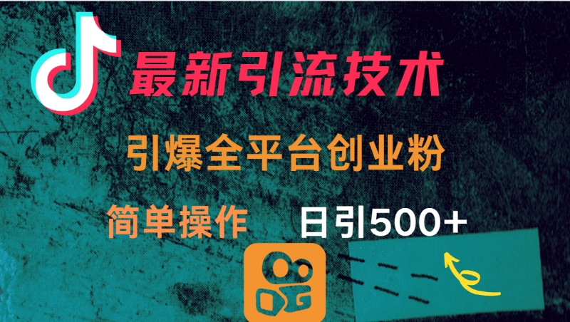 最新引流方法，引爆全平台创业粉操作简单，日引300＋-六道网创