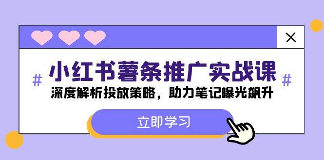小红书-薯 条 推 广 实战课：深度解析投放策略，助力笔记曝光飙升-六道网创