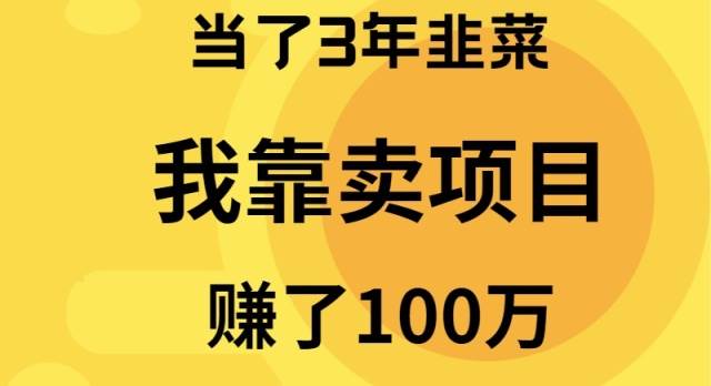 当了3年韭菜，我靠卖项目赚了100万-六道网创