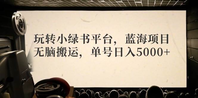 玩转小绿书平台，蓝海项目，无脑搬运，单号日入5000+-六道网创