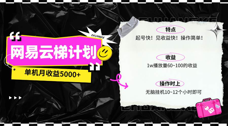 最新网易云梯计划网页版，单机月收益5000+！可放大操作-六道网创