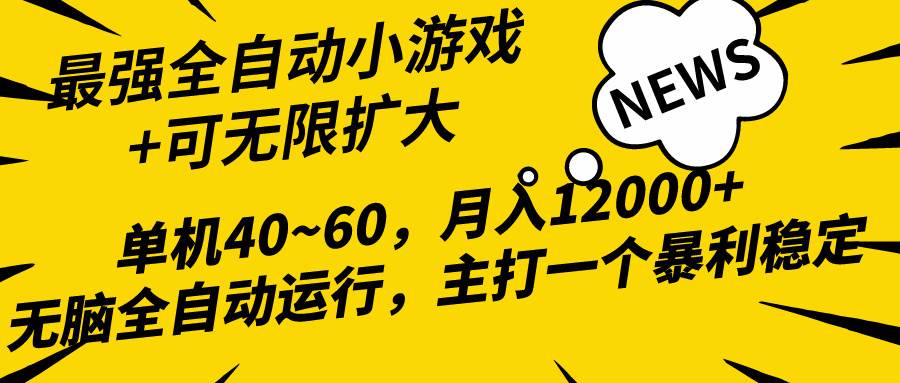 2024最新全网独家小游戏全自动，单机40~60,稳定躺赚，小白都能月入过万-六道网创