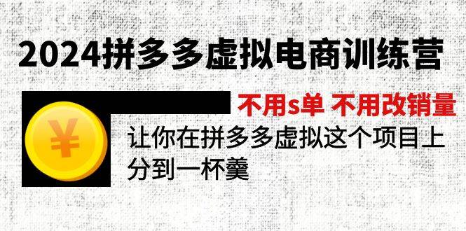 2024拼多多虚拟电商训练营 不s单 不改销量  做虚拟项目分一杯羹(更新10节)-六道网创