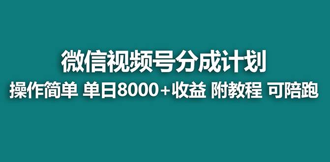 【蓝海项目】视频号分成计划最新玩法，单天收益8000+，附玩法教程-六道网创