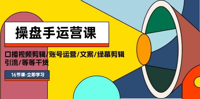 操盘手运营课程：口播视频剪辑/账号运营/文案/绿幕剪辑/引流/干货/16节-六道网创