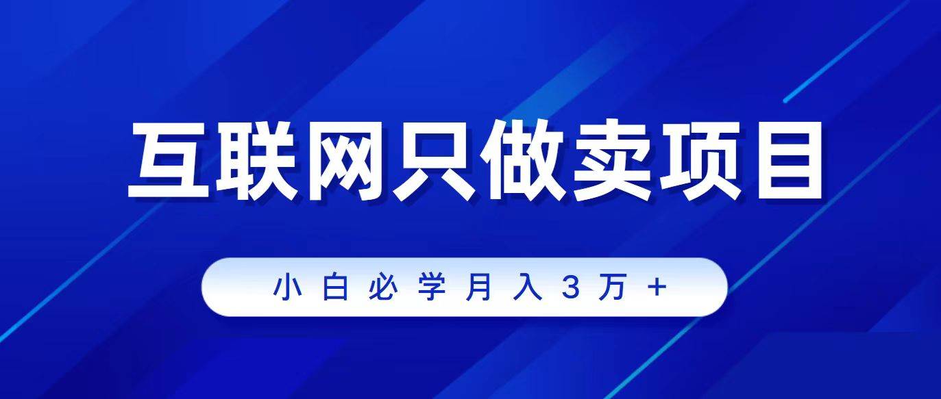 互联网的尽头就是卖项目，被割过韭菜的兄弟们必看！轻松月入三万以上！-六道网创