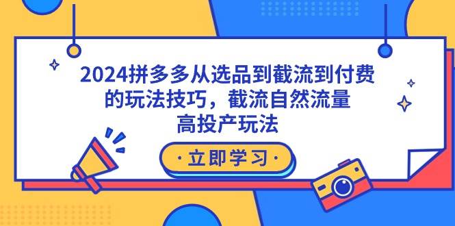 2024拼多多从选品到截流到付费的玩法技巧，截流自然流量玩法，高投产玩法-六道网创