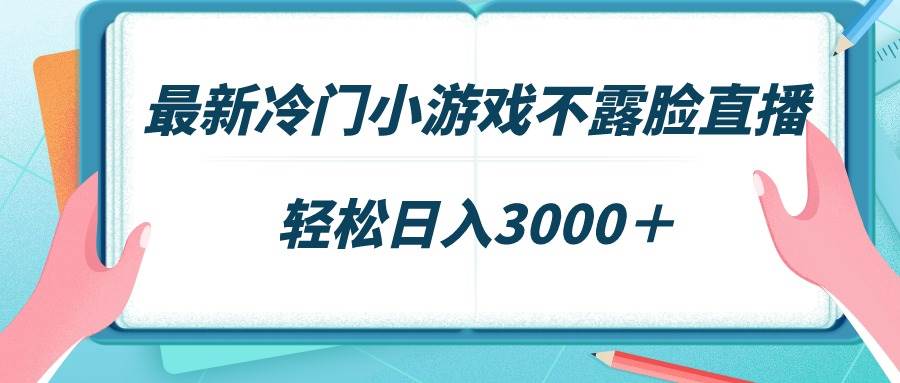 最新冷门小游戏不露脸直播，场观稳定几千，轻松日入3000＋-六道网创