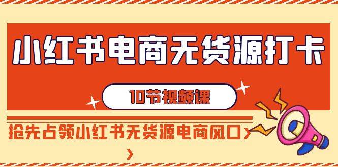 小红书电商-无货源打卡，抢先占领小红书无货源电商风口（10节课）-六道网创