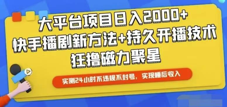 快手24小时无人直播，真正实现睡后收益-六道网创