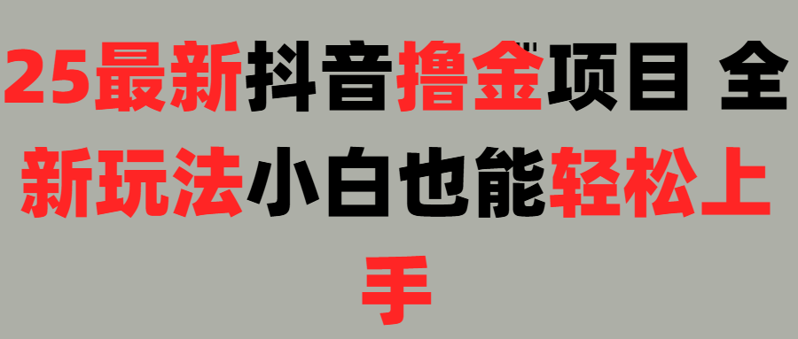 25最新抖音直播撸金项目，小白也能轻松上手！-六道网创