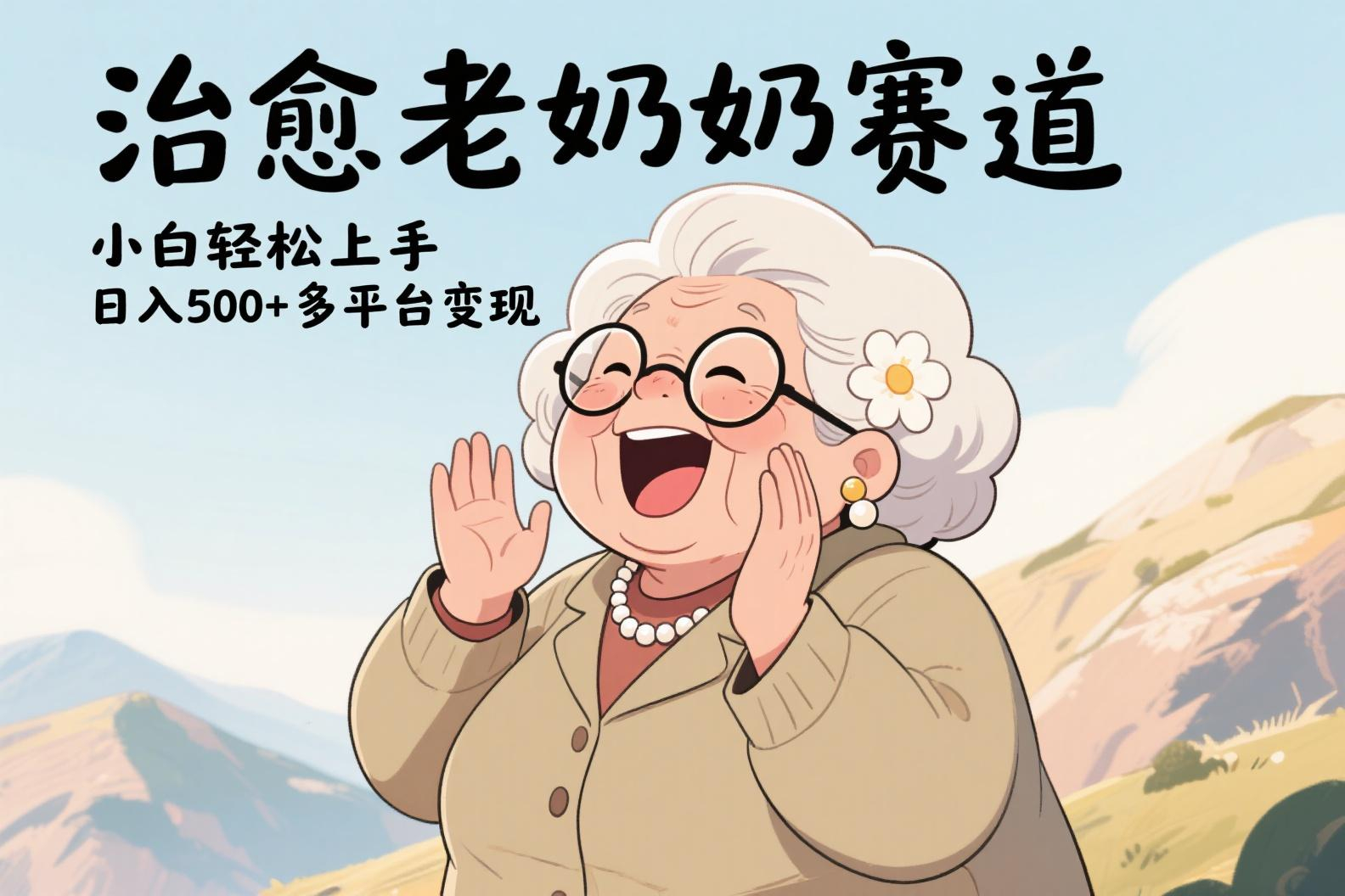 视频号治愈老奶奶赛道，小白轻松上手，日入500+多平台变现-六道网创