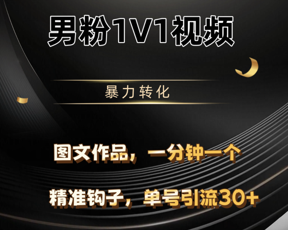 男粉1V1视频，硬改摄像头，高客单暴力转化，单日600+-六道网创
