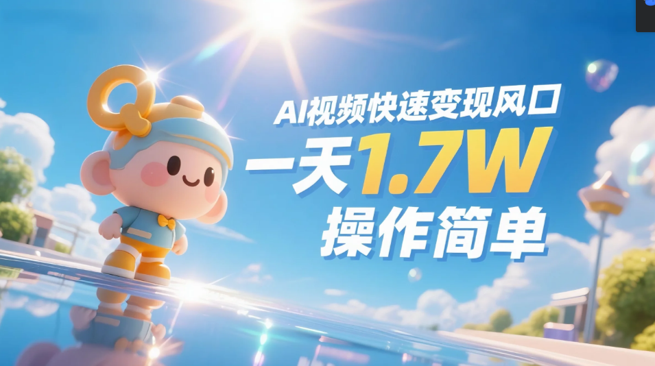 《Ai视频变现风口，一天1.7W，收入无上限，操作简单》-六道网创