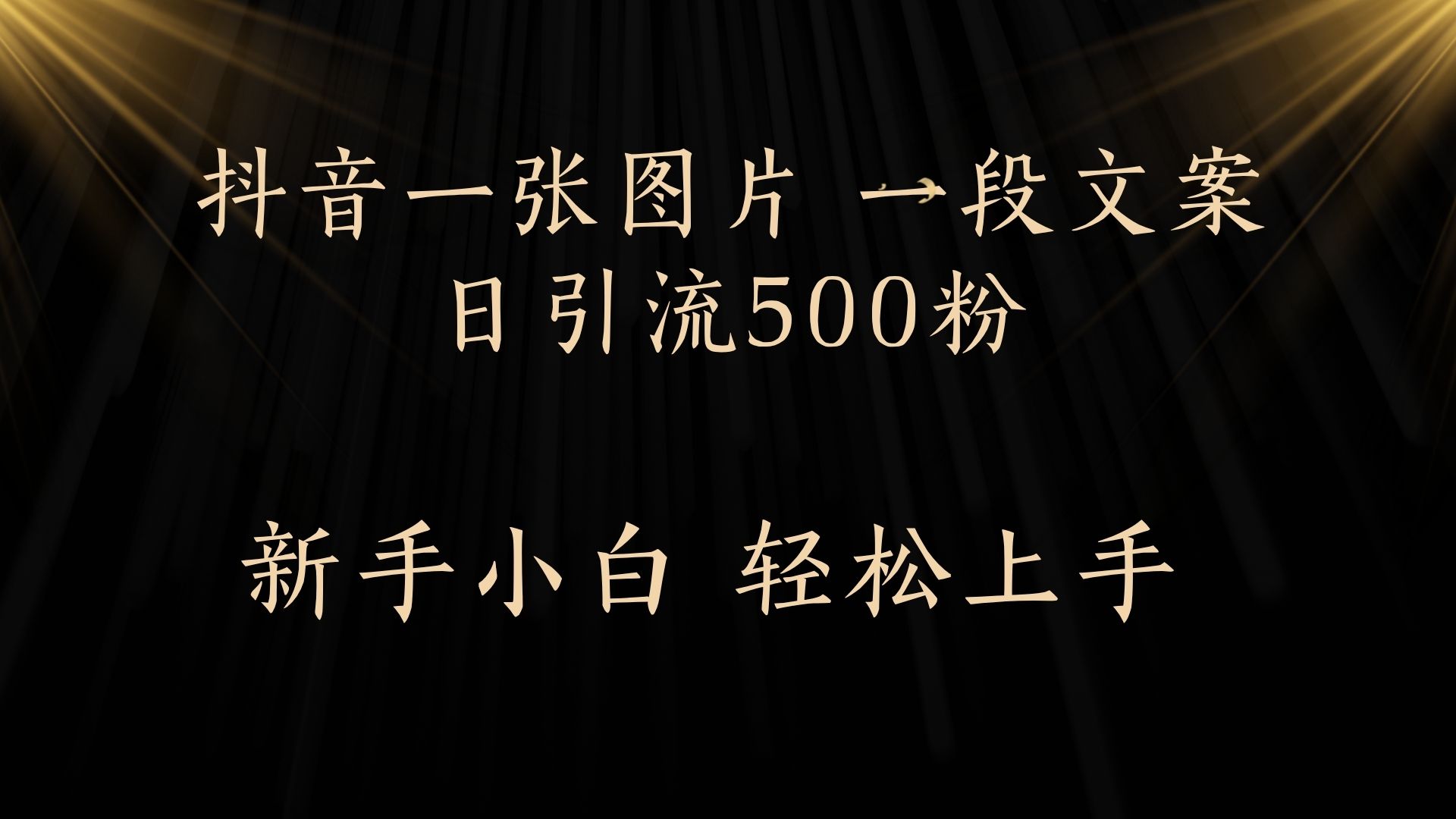 每天2分钟，抖音一张图片 一段文案日引流500粉-六道网创