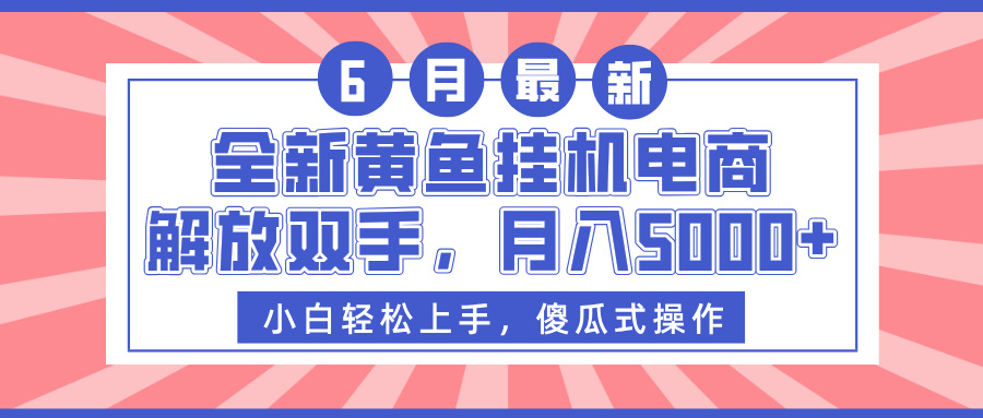 全新黄鱼挂机电商，解放双手，月入5000+-六道网创