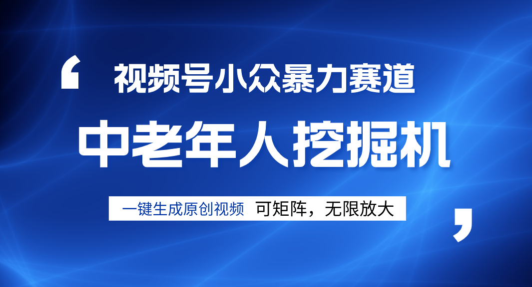 视频号新手逆袭密码！超小众暴力赛道，中老年人深信不疑，原创通过率拉满-六道网创