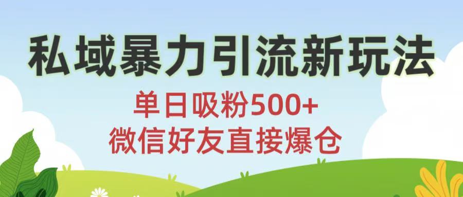 私域暴力引流新玩法!单日吸粉500+，微信好友直接爆仓-六道网创