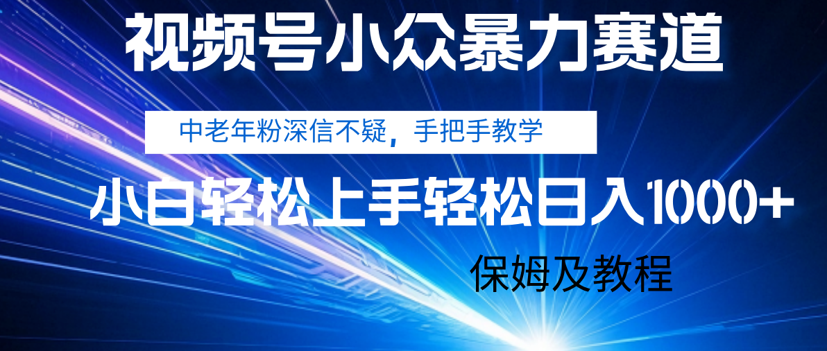 视频号小众暴力赛道，中老年人深信不疑 手把手教学，小白也能日入1000+ 保姆及教程-六道网创