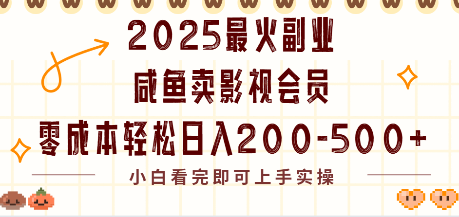 2025最火副业闲鱼卖vip影视会员，零成本日入200-500-六道网创
