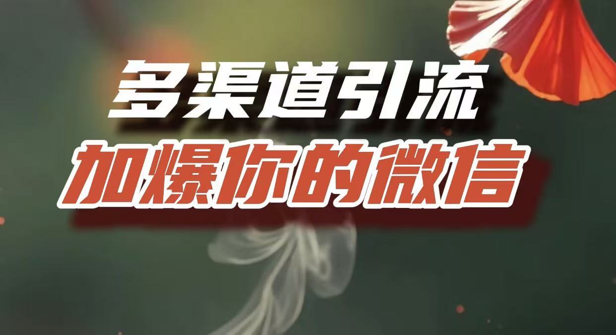 多渠道引流，加爆你的微信，把流量导入到私域，这是每一个想要在互联网赚钱的人必须掌握的底层能力-六道网创