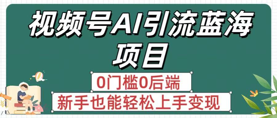 疯传！视频号AI引流蓝海项目，0门槛0后端，新手也能轻松上手变现-六道网创