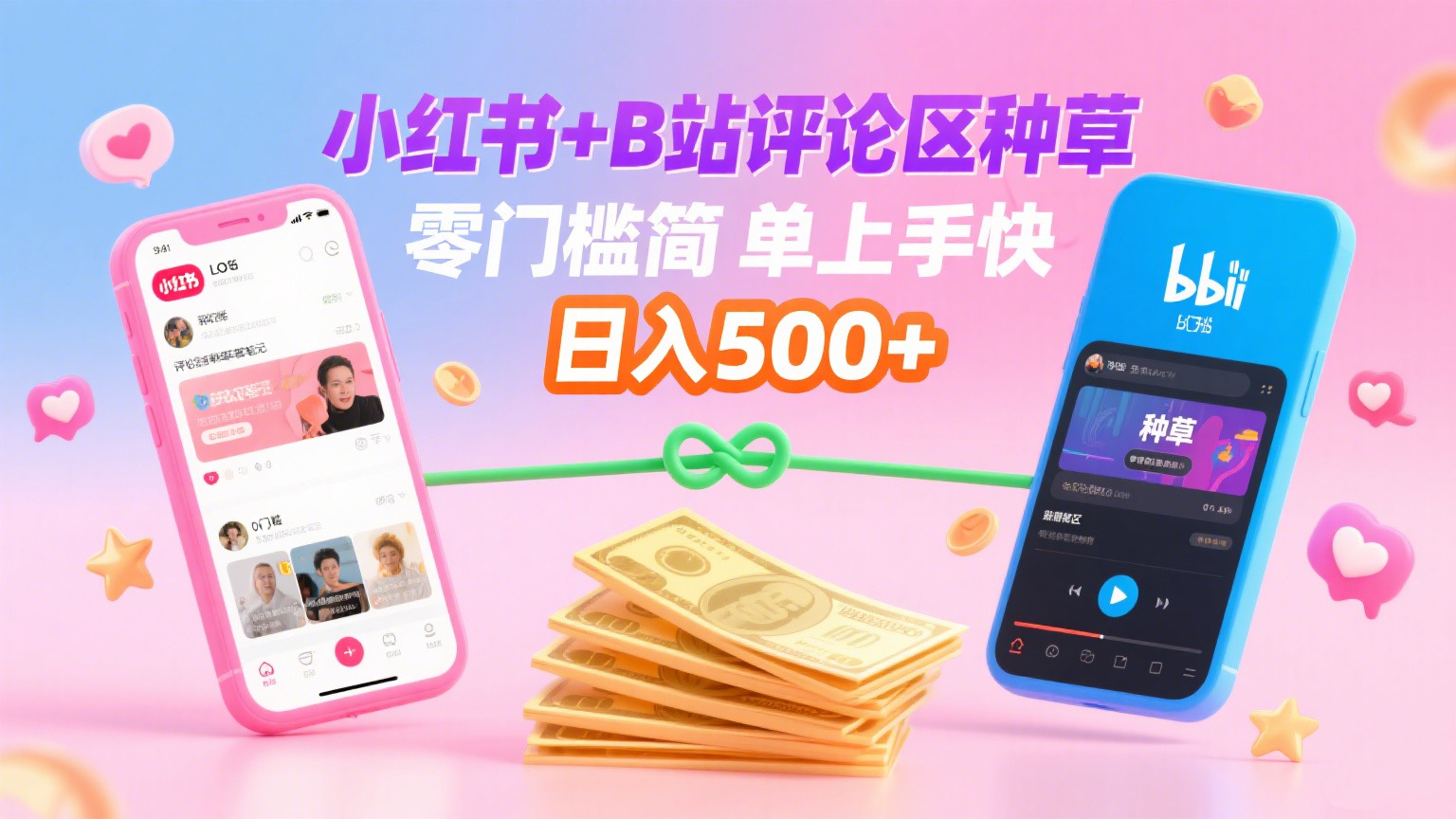 小红书+B站评论区种草，0门槛1分钟一单，只需复制粘贴，日入500+-六道网创