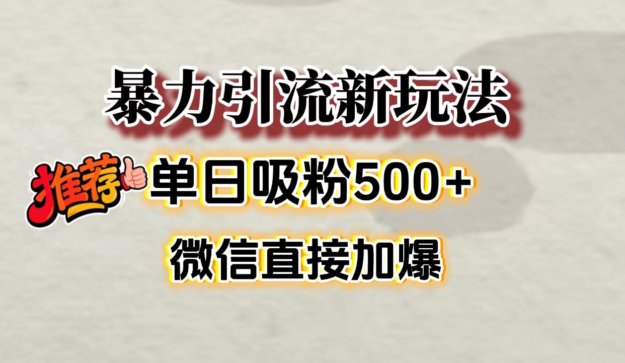 微信加爆的引流超级方法，单日吸粉500➕-六道网创