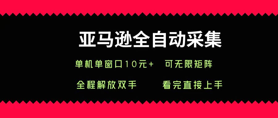 亚马逊全自动采集，单机单窗口一天10+，可无限矩阵去做-六道网创