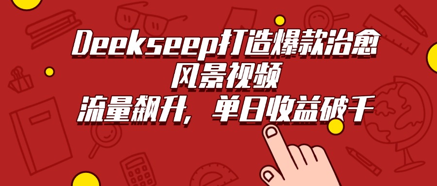 Deekseep打造爆款治愈风景视频，流量飙升，单日收益破千-六道网创
