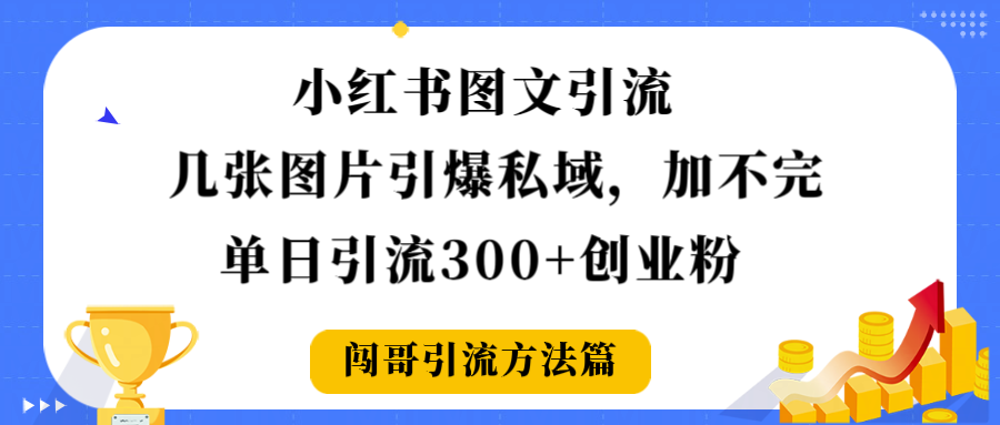 小红书图文引流，几张图片引爆私域加不完，单日引流300＋创业粉-六道网创