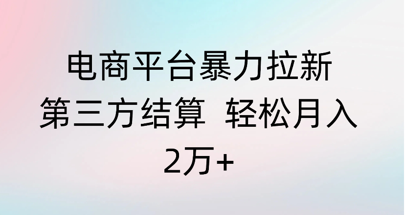 电商平台暴力拉新第三方结算 轻松月入2万+-六道网创